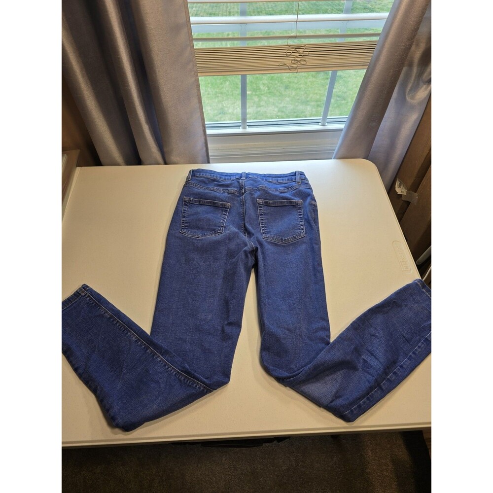 Primark Woman's Blue Skinny Jeans Size 8 Denim Button Closure Medium Wash